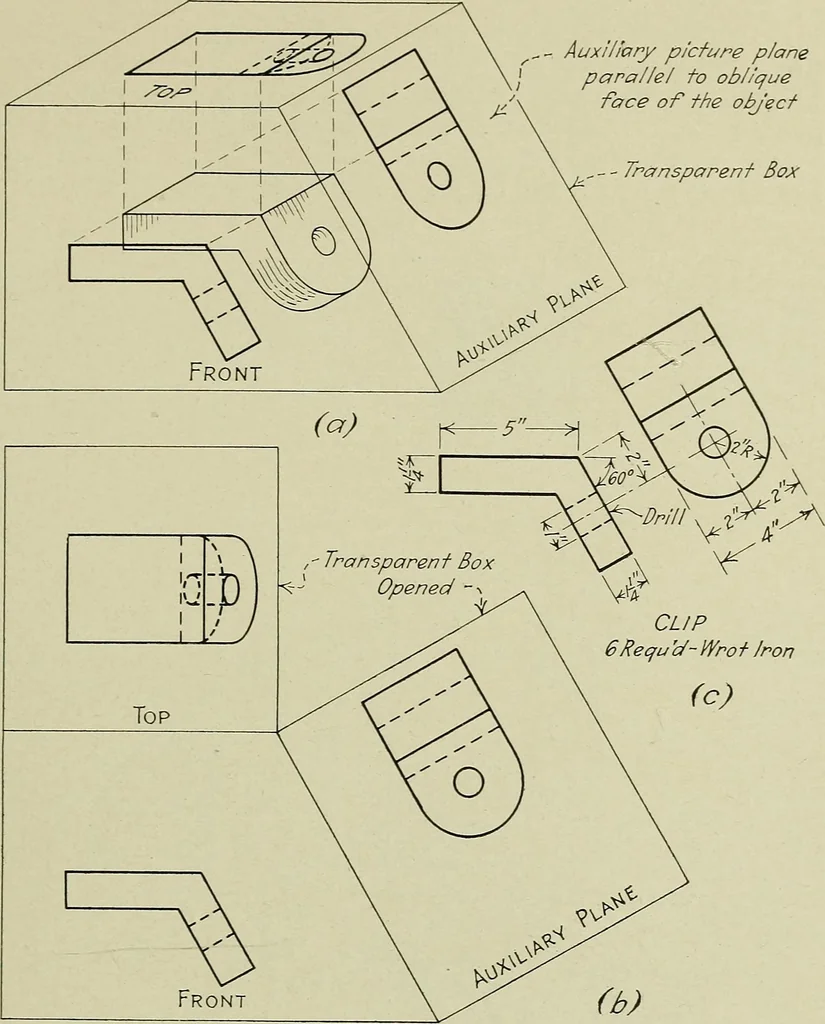 An illustration from Notes on mechanical drawing, 1922, leaf 46