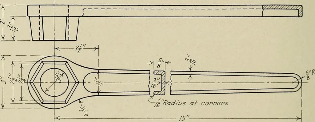 An illustration from Notes on mechanical drawing, 1922, leaf 47