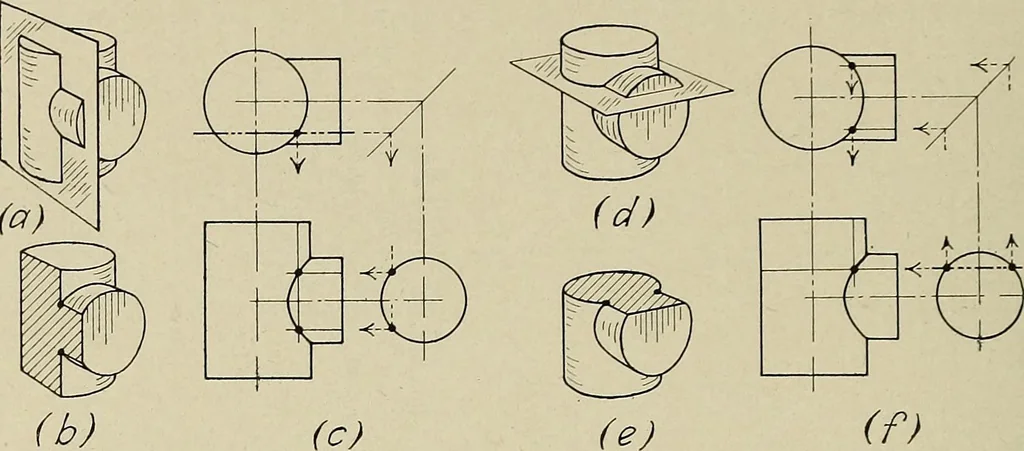 An illustration from Notes on mechanical drawing, 1922, leaf 49