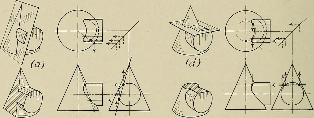 An illustration from Notes on mechanical drawing, 1922, leaf 49
