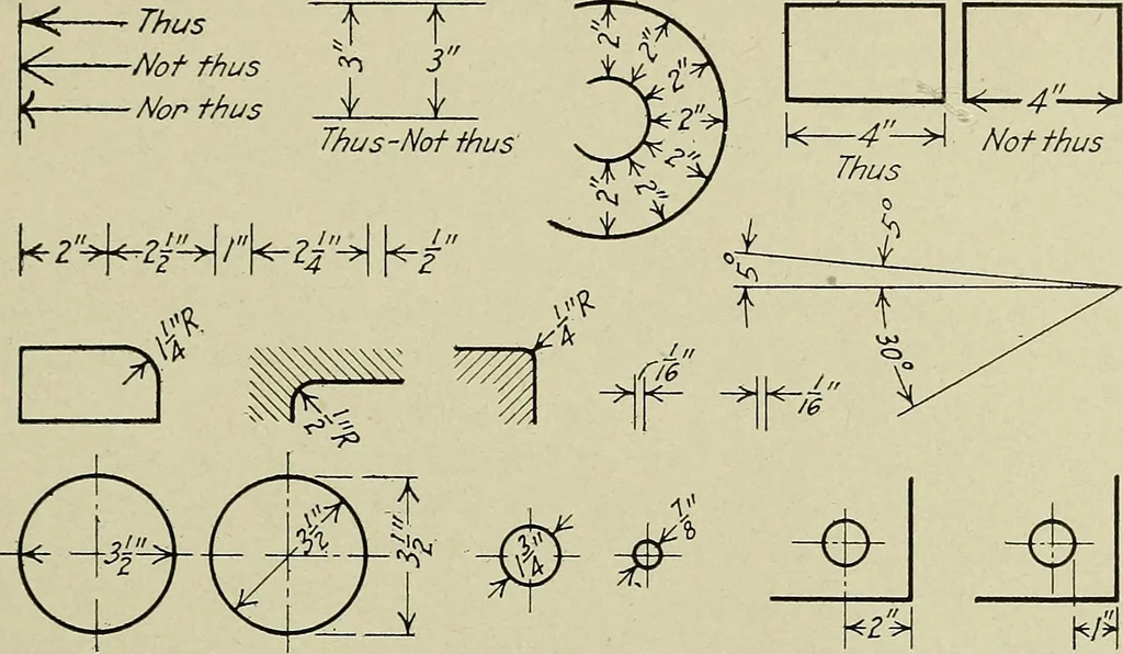 An illustration from Notes on mechanical drawing, 1922, leaf 52