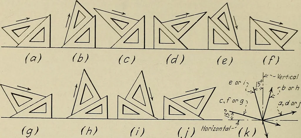 An illustration from Notes on mechanical drawing, 1922, leaf 9