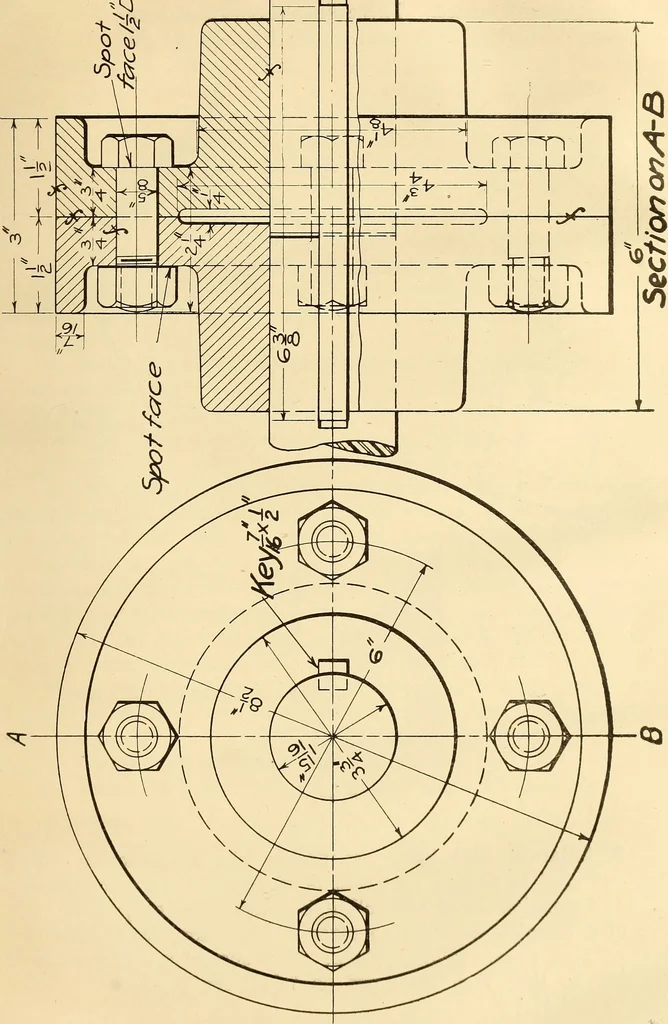 An illustration from Notes on mechanical drawing, 1916, leaf 20