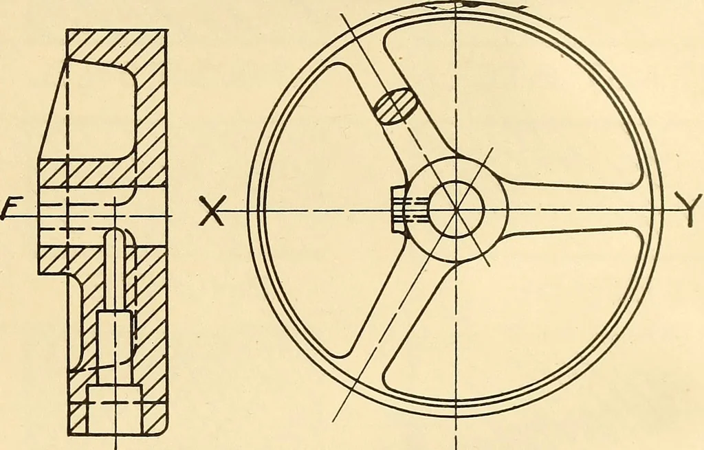 An illustration from Notes on mechanical drawing, 1916, leaf 28