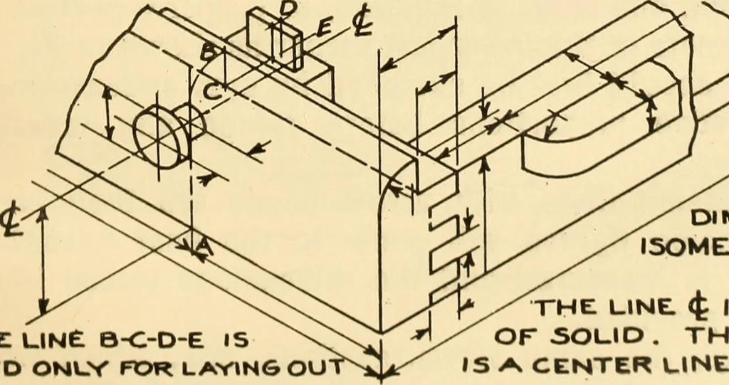 An illustration from Notes on mechanical drawing, 1916, leaf 46