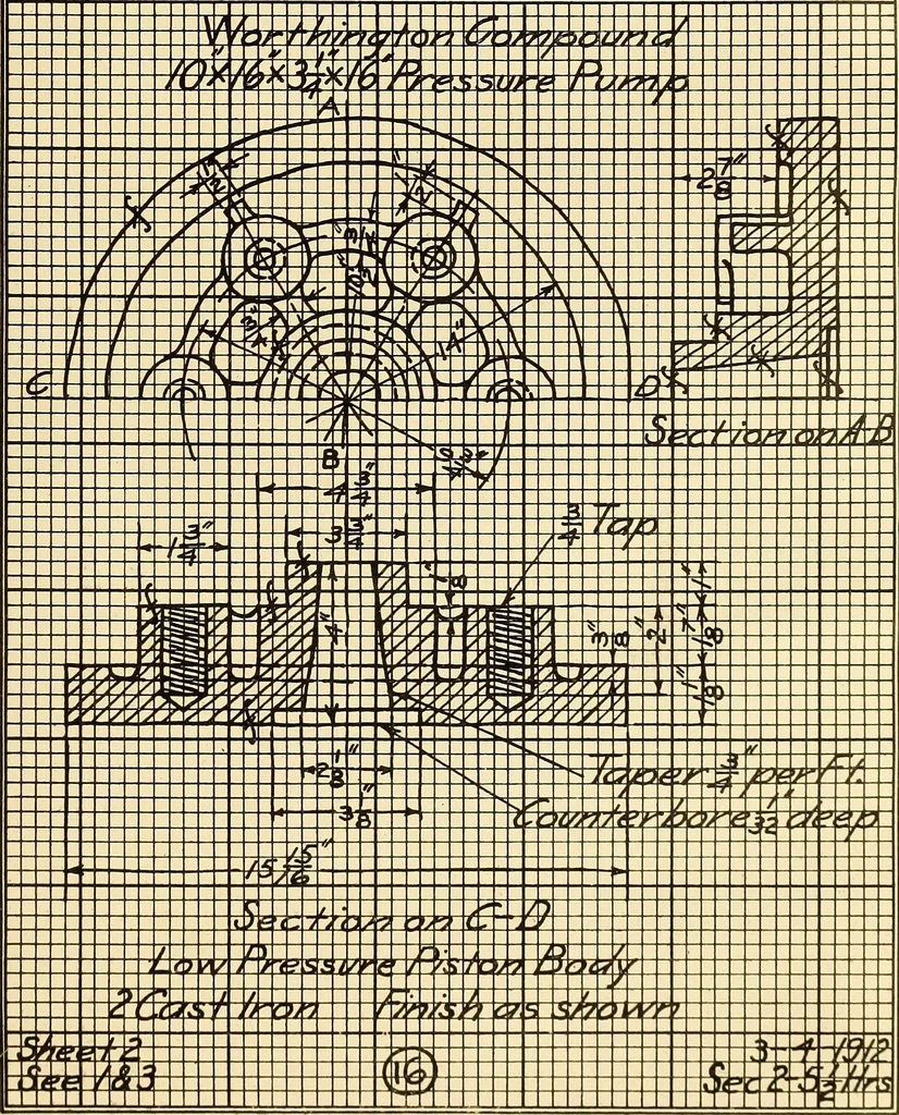 An illustration from Notes on mechanical drawing, 1916, leaf 48