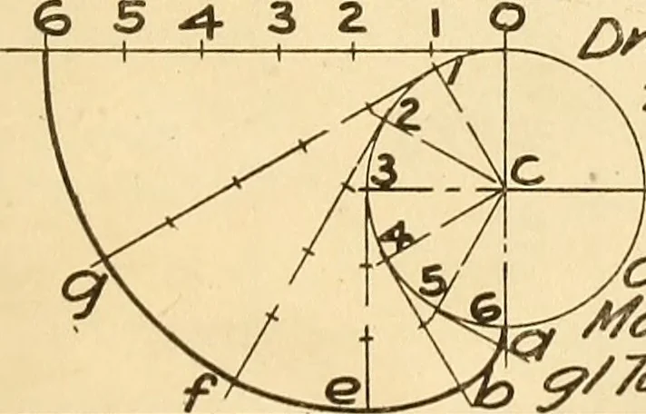 An illustration from Notes on mechanical drawing, 1916, leaf 78