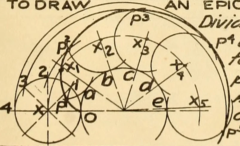 An illustration from Notes on mechanical drawing, 1916, leaf 78
