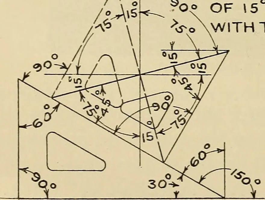 An illustration from Notes on mechanical drawing, 1916, leaf 9