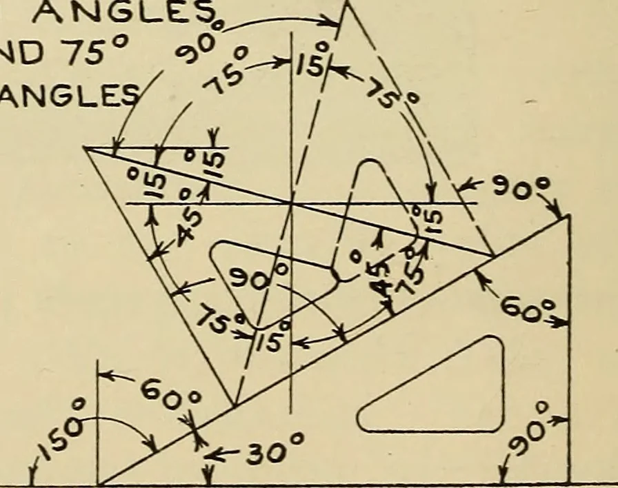 An illustration from Notes on mechanical drawing, 1916, leaf 9