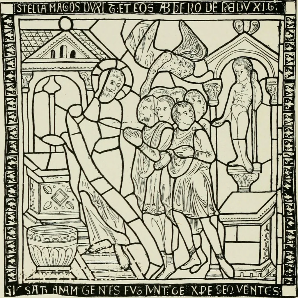 An illustration from Notes on the painted glass of Canterbury Cathedral, 1897, leaf 25