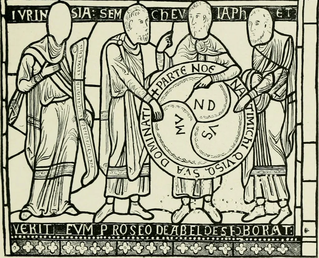 An illustration from Notes on the painted glass of Canterbury Cathedral, 1897, leaf 30