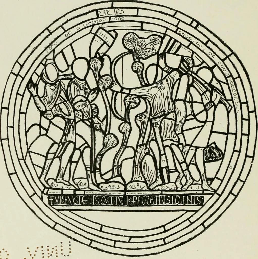 An illustration from Notes on the painted glass of Canterbury Cathedral, 1897, leaf 39