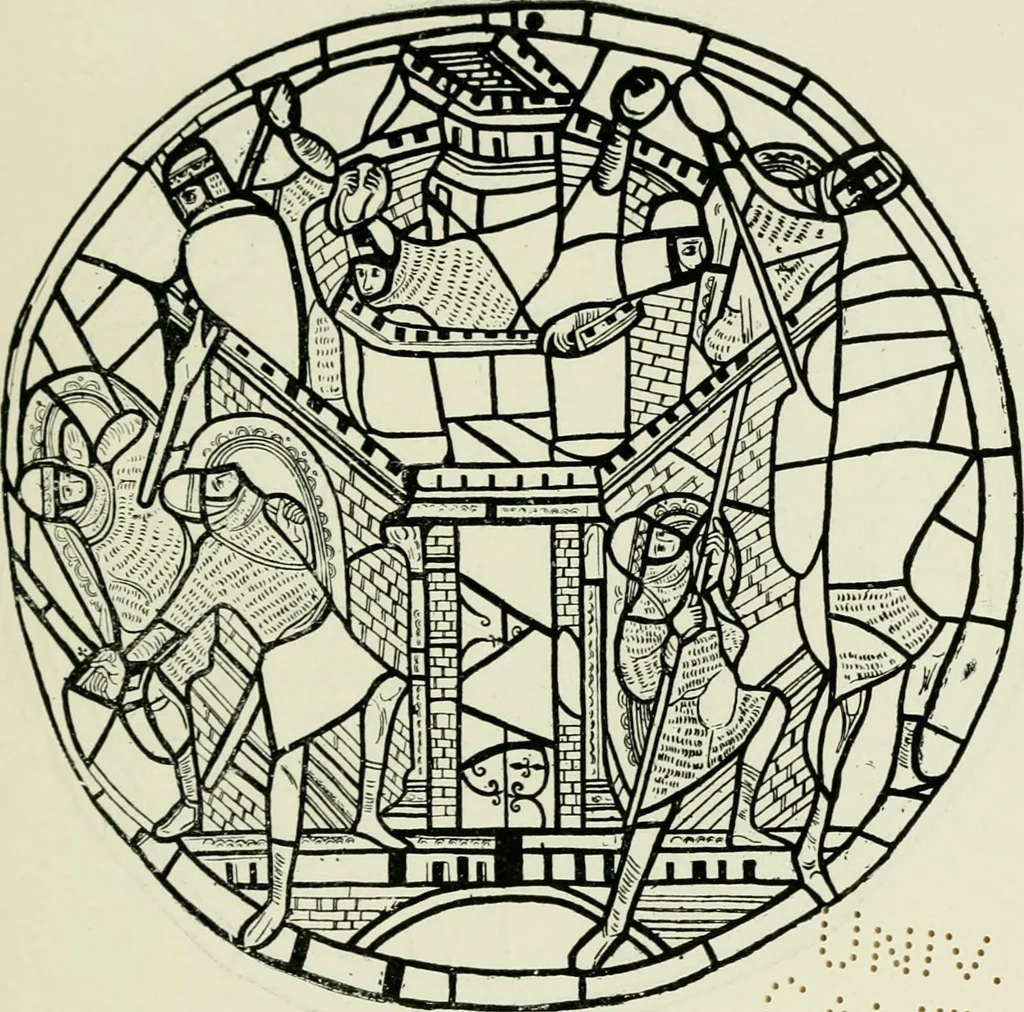 An illustration from Notes on the painted glass of Canterbury Cathedral, 1897, leaf 42