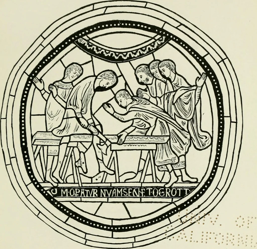 An illustration from Notes on the painted glass of Canterbury Cathedral, 1897, leaf 48