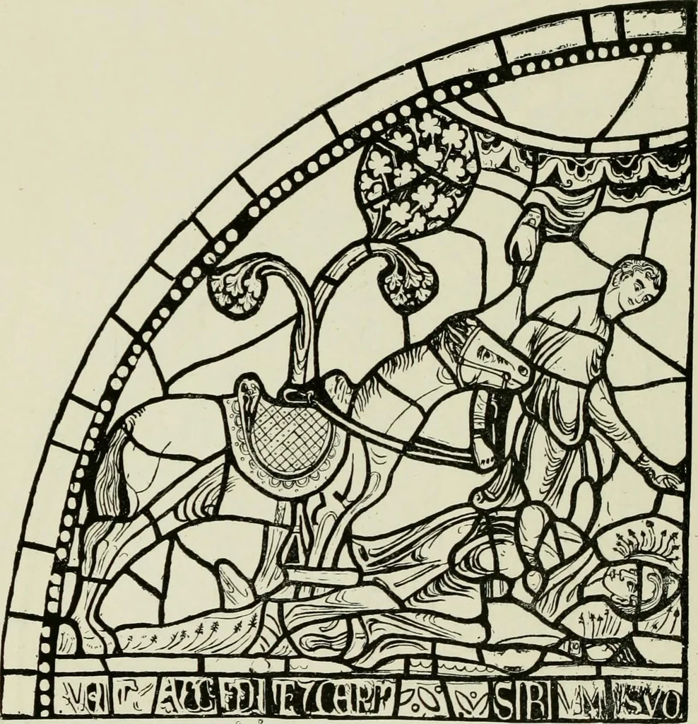 An illustration from Notes on the painted glass of Canterbury Cathedral, 1897, leaf 87