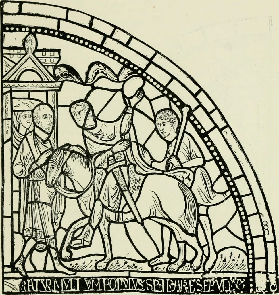 An illustration from Notes on the painted glass of Canterbury Cathedral, 1897, leaf 88