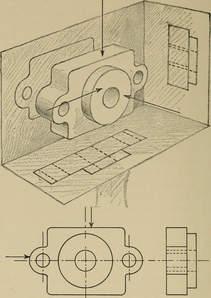 An illustration from Notes on practical mechanical drawing, written for the use of the students in general engineering drawing in the University of Illinois, 1907, leaf 117