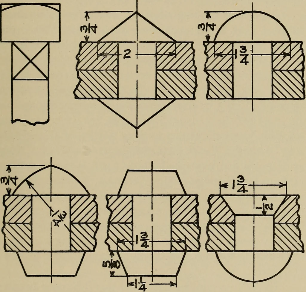 An illustration from Notes on practical mechanical drawing, written for the use of the students in general engineering drawing in the University of Illinois, 1907, leaf 132