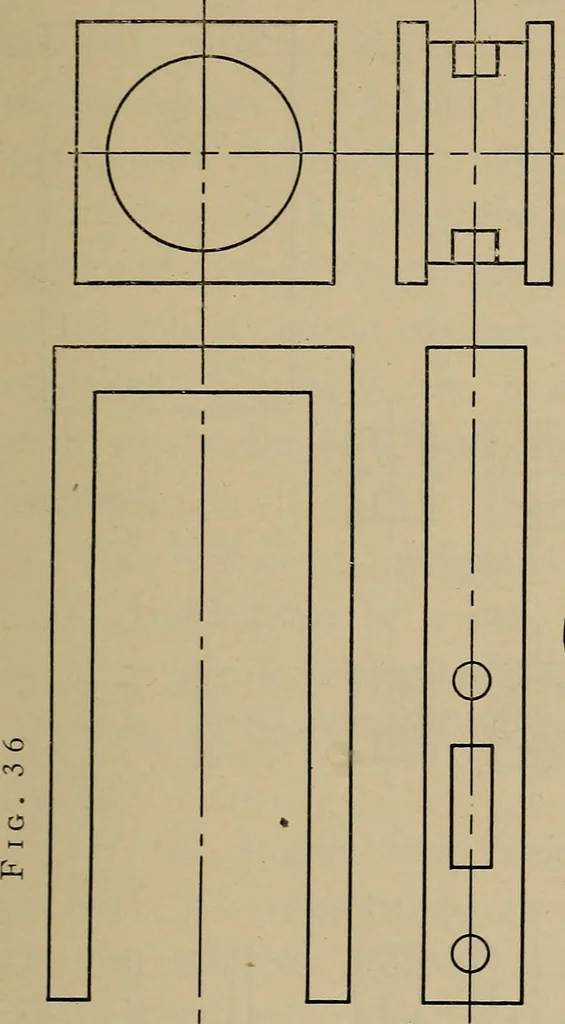 An illustration from Notes on practical mechanical drawing, written for the use of the students in general engineering drawing in the University of Illinois, 1907, leaf 142