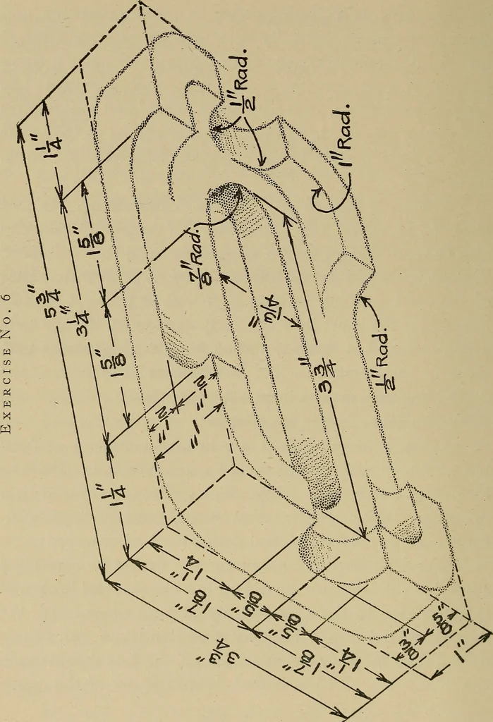 An illustration from Notes on practical mechanical drawing, written for the use of the students in general engineering drawing in the University of Illinois, 1907, leaf 33