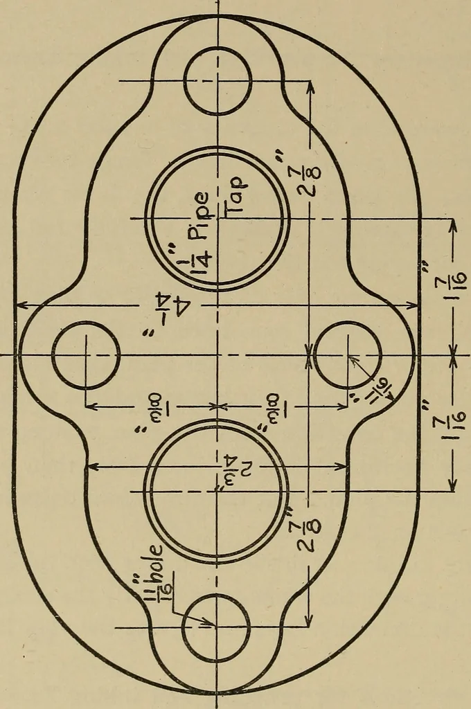 An illustration from Notes on practical mechanical drawing, written for the use of the students in general engineering drawing in the University of Illinois, 1907, leaf 41