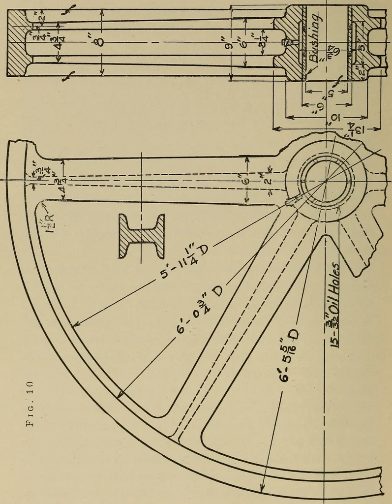 An illustration from Notes on practical mechanical drawing, written for the use of the students in general engineering drawing in the University of Illinois, 1907, leaf 63
