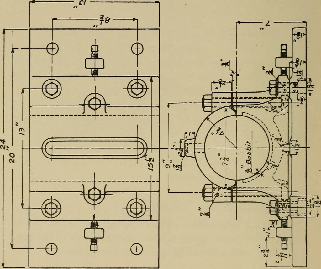 An illustration from Notes on practical mechanical drawing, written for the use of the students in general engineering drawing in the University of Illinois, 1907, leaf 77