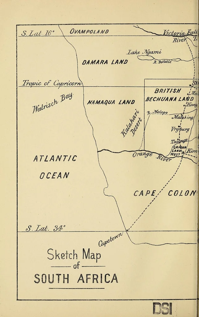 An illustration from Notes on South African hunting : and notes on a ride to Victoria Falls of the Zambezi, 1887, leaf 12
