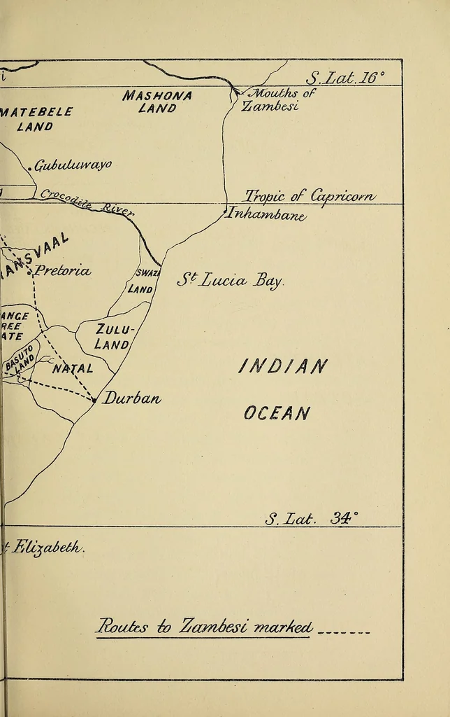 An illustration from Notes on South African hunting : and notes on a ride to Victoria Falls of the Zambezi, 1887, leaf 13