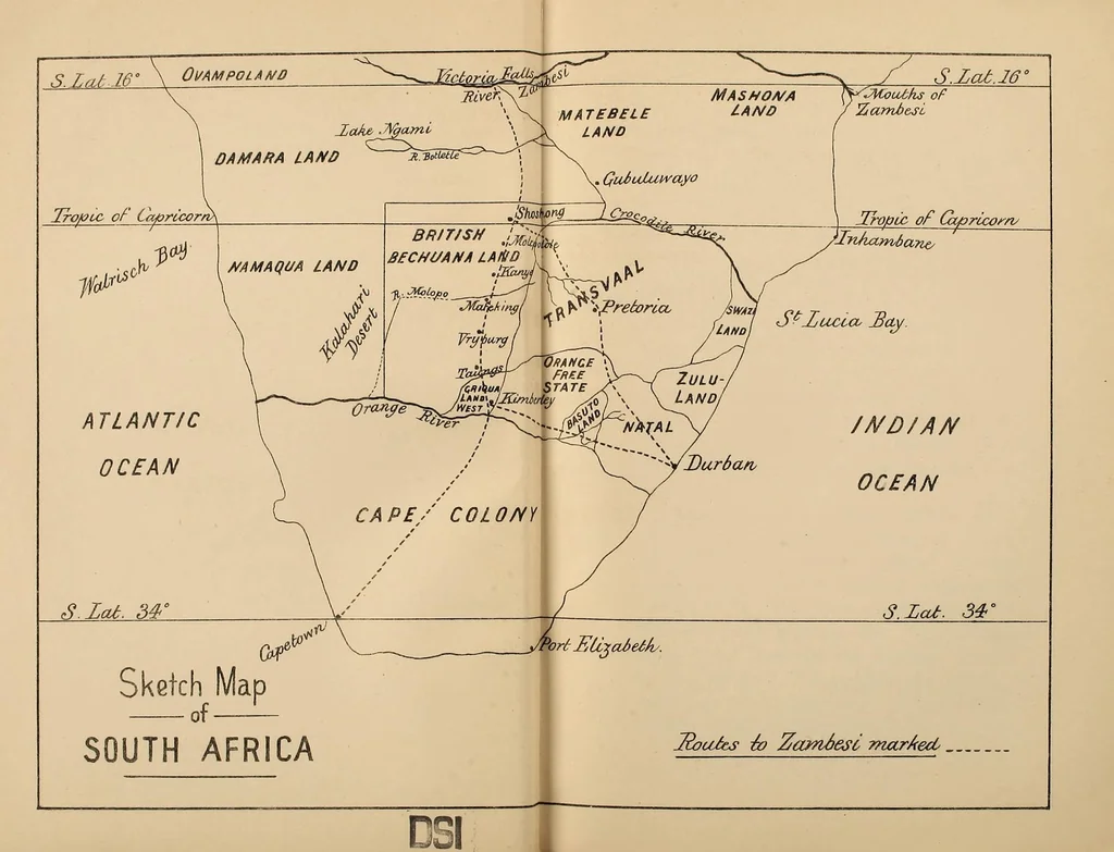 An illustration from Notes on South African hunting : and notes on a ride to Victoria Falls of the Zambezi, 1887, leaf 15