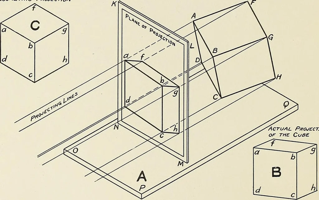 An illustration from Notes on technical sketching and free hand lettering for engineering students, 1907, leaf 11