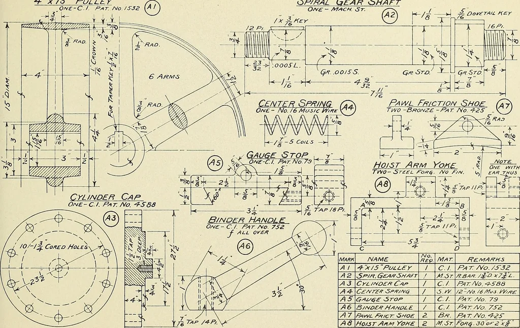 An illustration from Notes on technical sketching and free hand lettering for engineering students, 1907, leaf 26