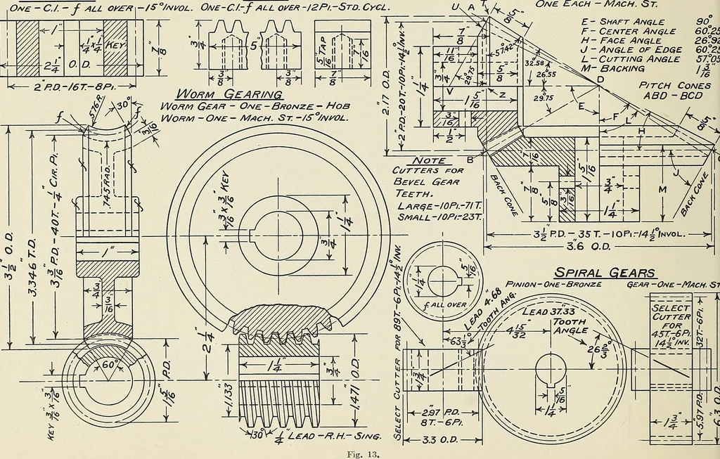 An illustration from Notes on technical sketching and free hand lettering for engineering students, 1907, leaf 41