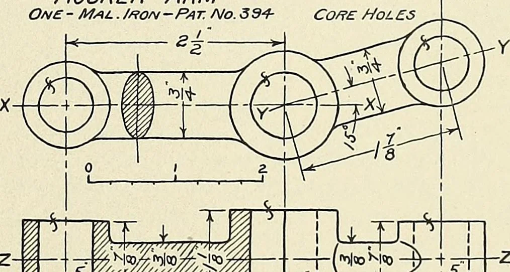 An illustration from Notes on technical sketching and free hand lettering for engineering students, 1907, leaf 54