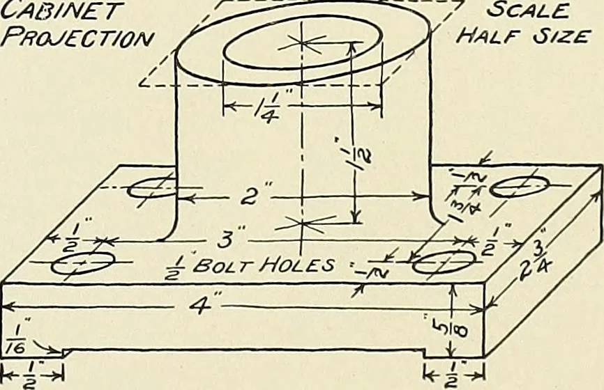 An illustration from Notes on technical sketching and free hand lettering for engineering students, 1907, leaf 74