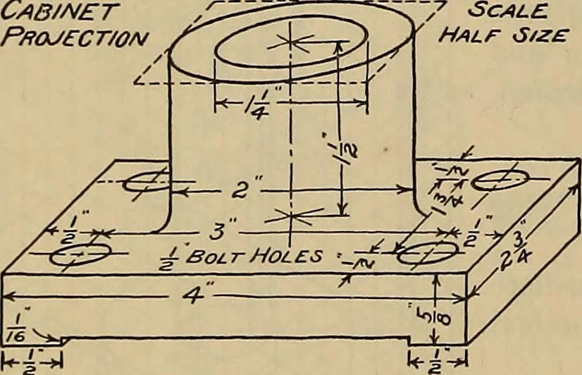 An illustration from Notes on technical sketching and free hand lettering for engineering students, 1909, leaf 105