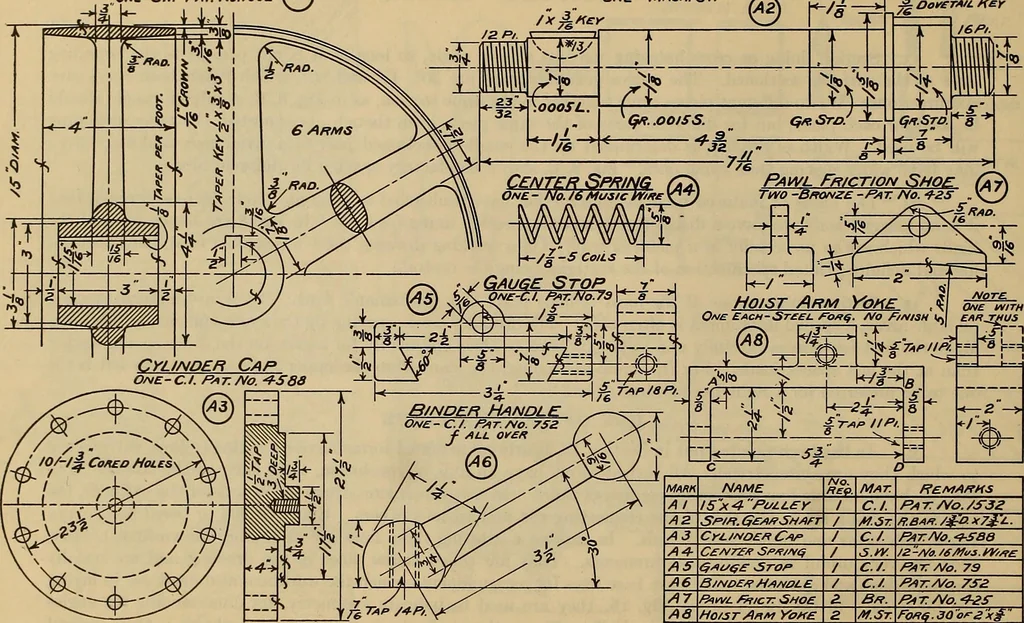 An illustration from Notes on technical sketching and free hand lettering for engineering students, 1909, leaf 27
