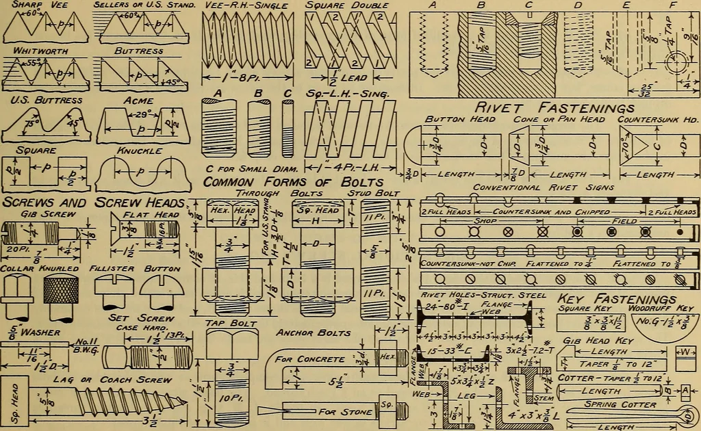 An illustration from Notes on technical sketching and free hand lettering for engineering students, 1909, leaf 40