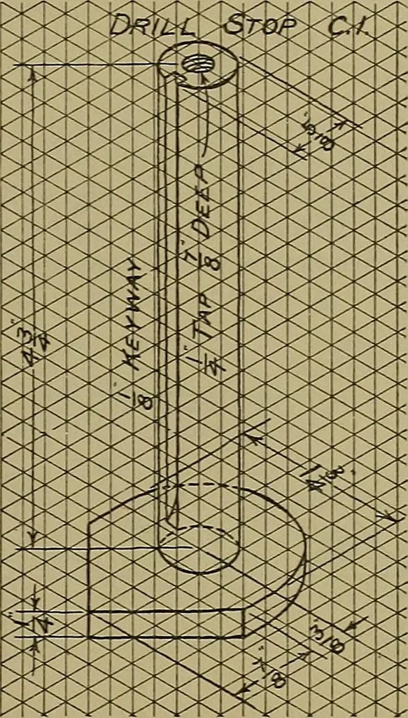 An illustration from Notes on technical sketching and free hand lettering for engineering students, 1912, leaf 110