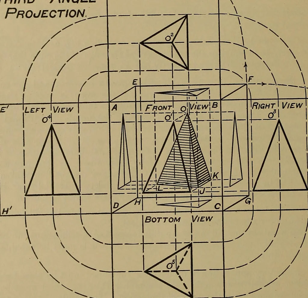 An illustration from Notes on technical sketching and free hand lettering for engineering students, 1912, leaf 17