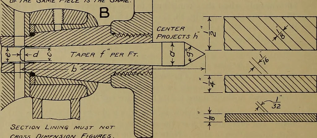 An illustration from Notes on technical sketching and free hand lettering for engineering students, 1912, leaf 23