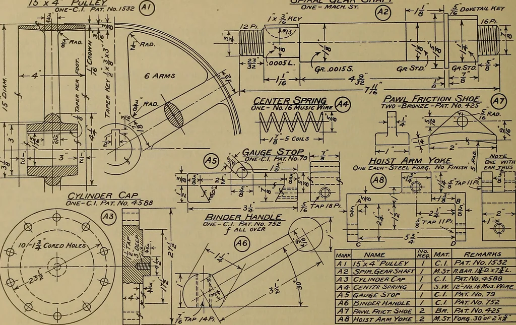 An illustration from Notes on technical sketching and free hand lettering for engineering students, 1912, leaf 25
