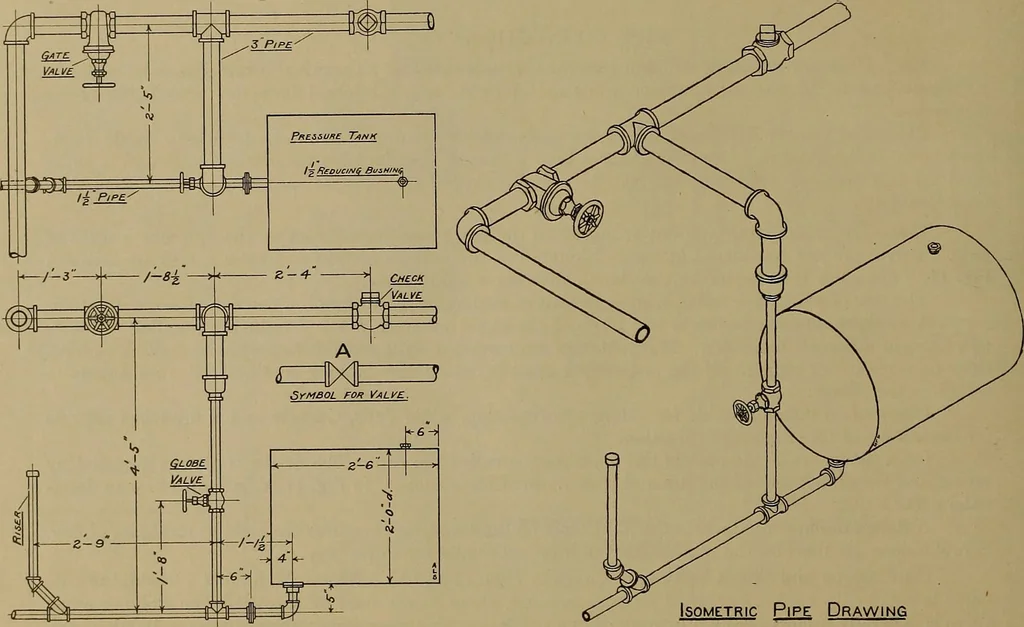 An illustration from Notes on technical sketching and free hand lettering for engineering students, 1912, leaf 47