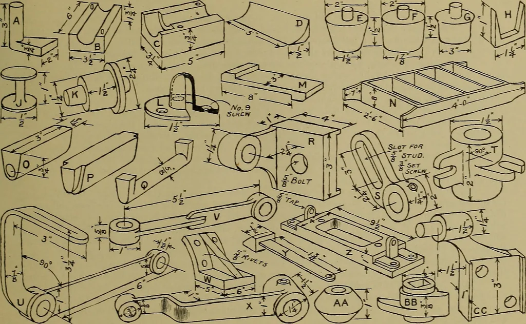 An illustration from Notes on technical sketching and free hand lettering for engineering students, 1912, leaf 82