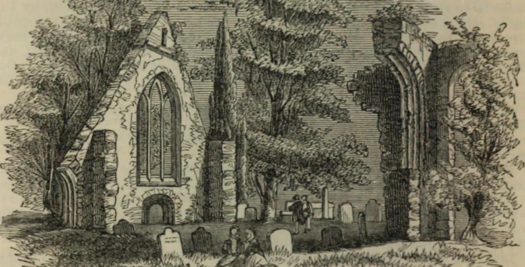 An illustration from Notes and records of the ancient religious foundations, at Youghal Co. Cork, and its vicinity, 1854, leaf 57