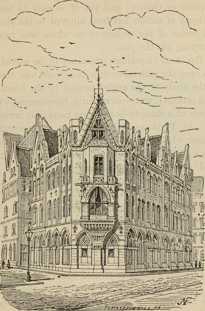 An illustration from Notes and sketches of an architect taken during a journey in the northwest of Europe;, 1877, leaf 176