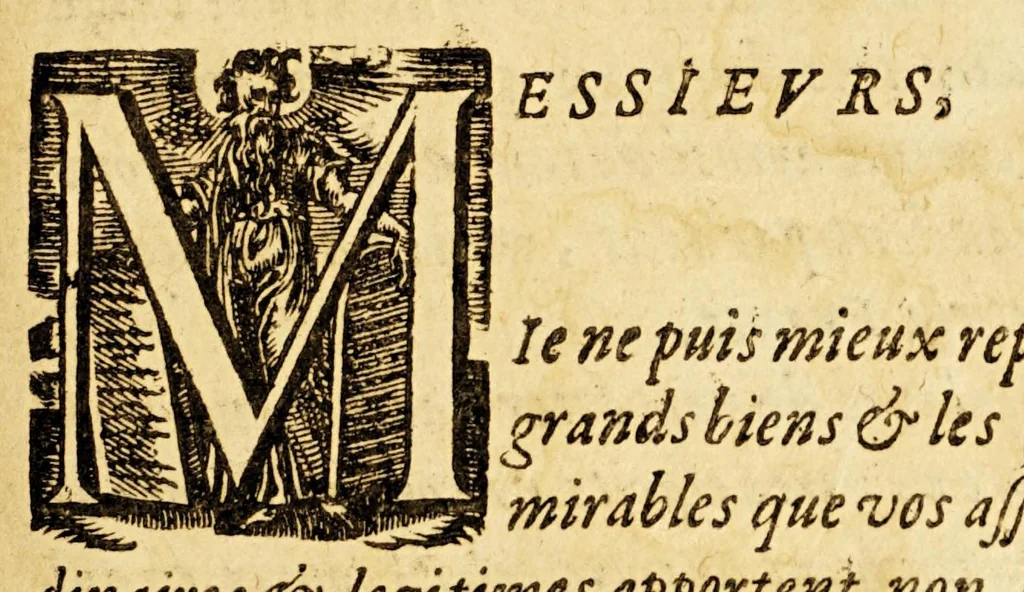 An illustration from Notice des dioceses de l'eglise vniverselle. : Auec vn sommaire de tous les conciles tant generaux que prouinciaux, rapportez à leurs prouinces & dioceses. Plus vne entiere & particuliere notice des benefices de la France estans à la nomination ou collation du Roy: auec les taxes de Rome., 1625, leaf 7