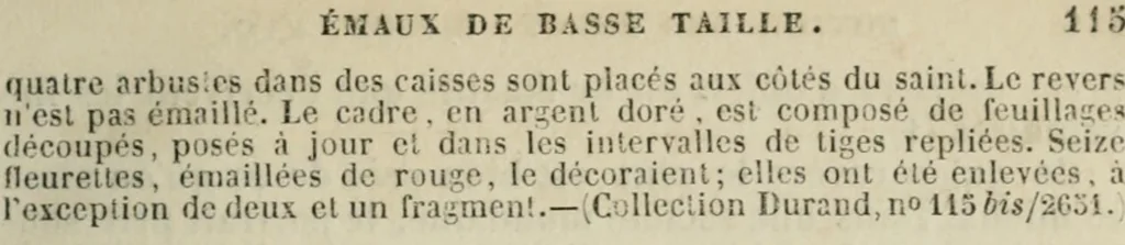 An illustration from Notice des émaux, bijoux et objets divers exposés dans les galeries du Musée du Louvre, par M. de Laborde. lre [-2e] ptie, 1853, leaf 118