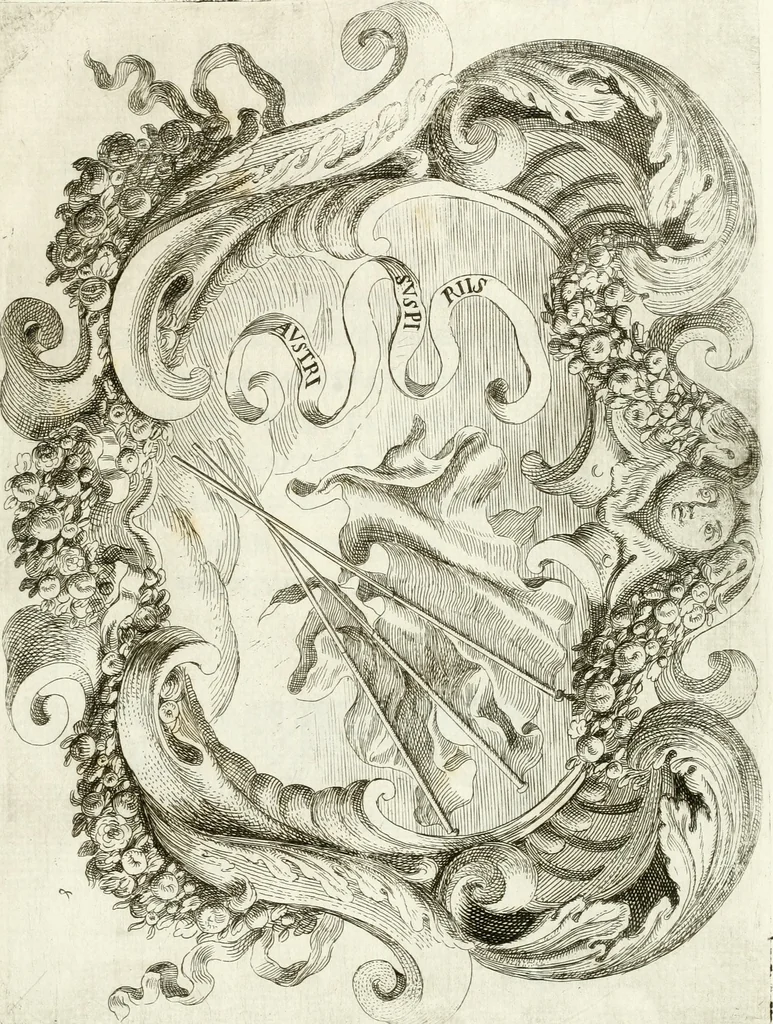 An illustration from Noticias fvnebres de las magestvosas exeqvias que hizo la felicissima Ciudad de Palermo, cabeça coronada de Sicilia en la mverte de Maria Lvysa de Borbon Nvestra Señora Reyna de las Españas de orden del excelentissimo Señor Dvqve de Vzeda, Virrey, y Capitan General deste Reyno, execvtada por el ilvstre D. Lvys Riggio, 1689, leaf 100
